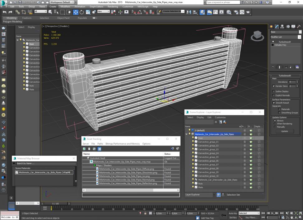 Mishimoto Car Intercooler Up Side Pipes 3D model