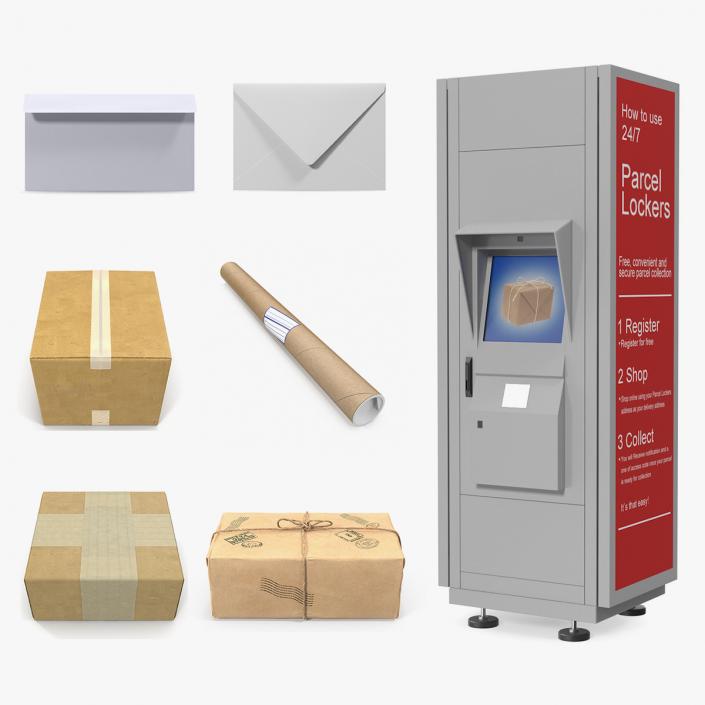 3D Mail Packages with Postomat Collection model