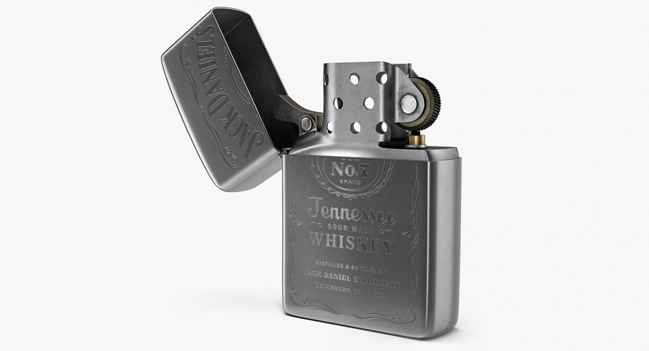 3D Zippo Jack Daniels Lighter Rigged model