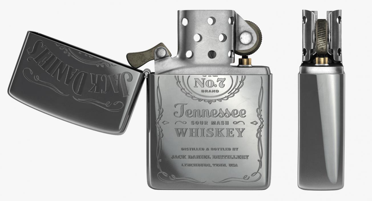 3D Zippo Jack Daniels Lighter Rigged model