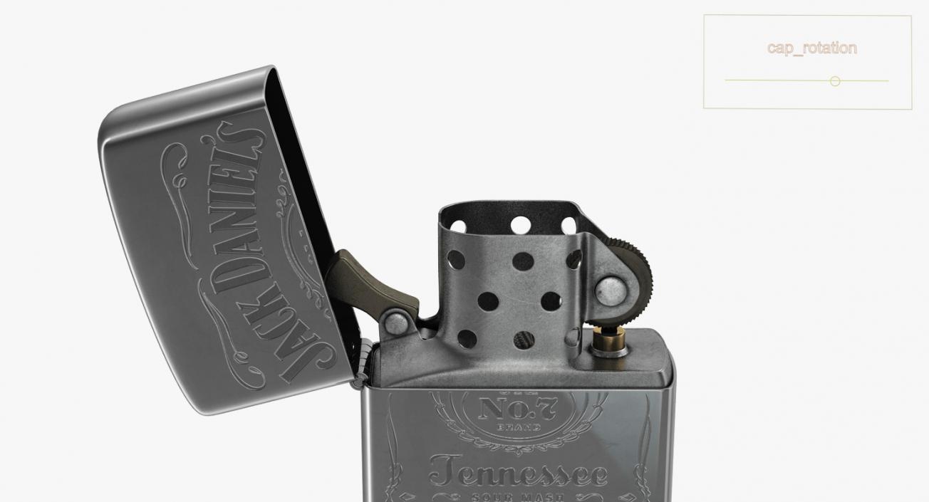 3D Zippo Jack Daniels Lighter Rigged model