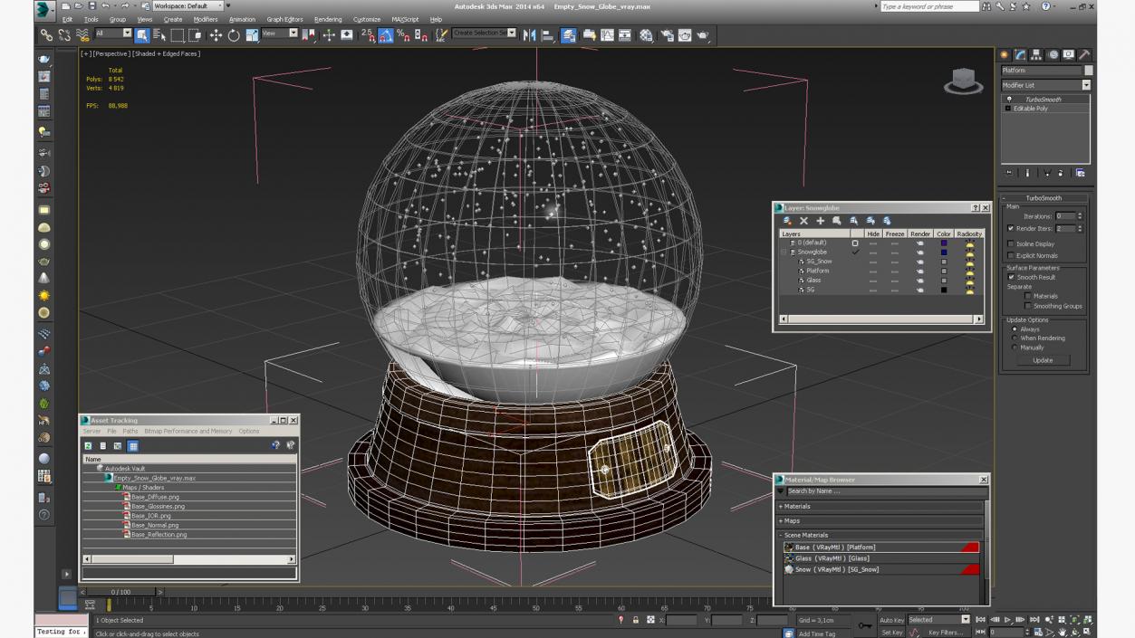 3D Empty Snow Globe