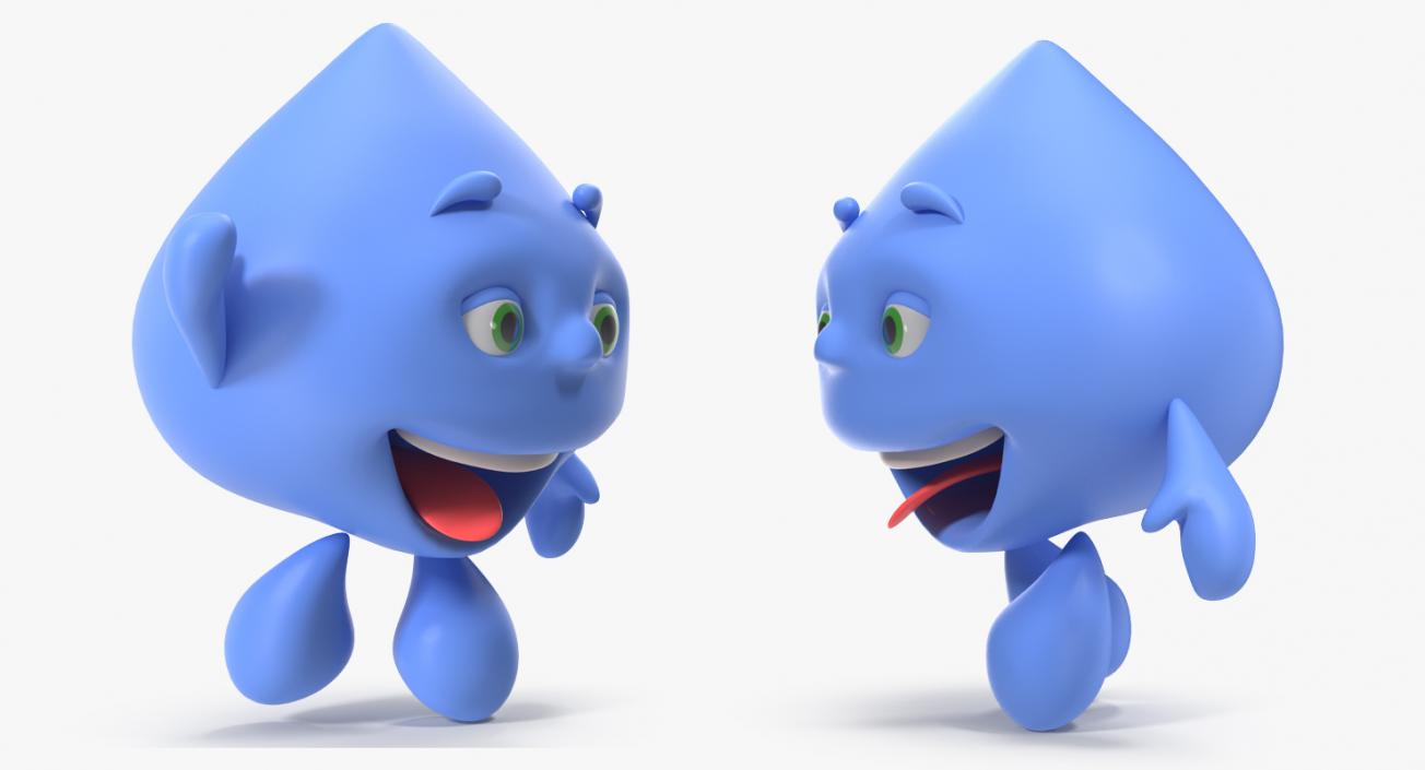 3D model Cartoon Character Water Drop Rigged