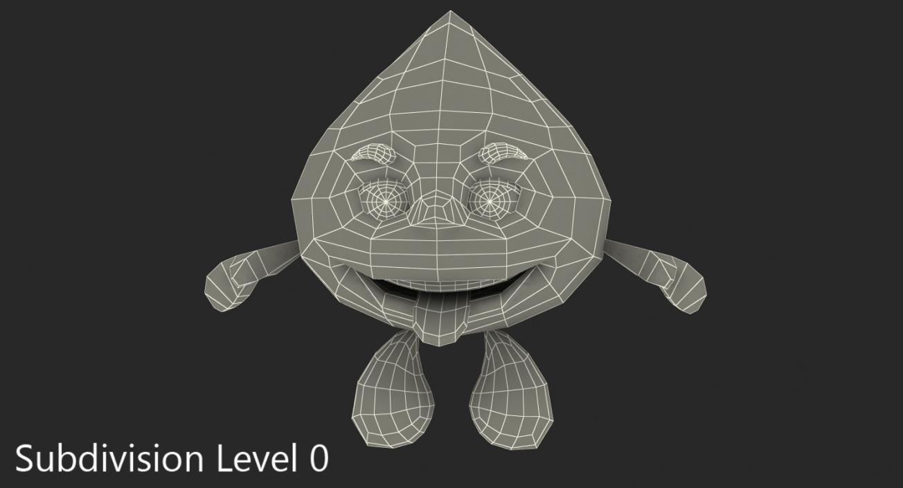 3D model Cartoon Character Water Drop Rigged