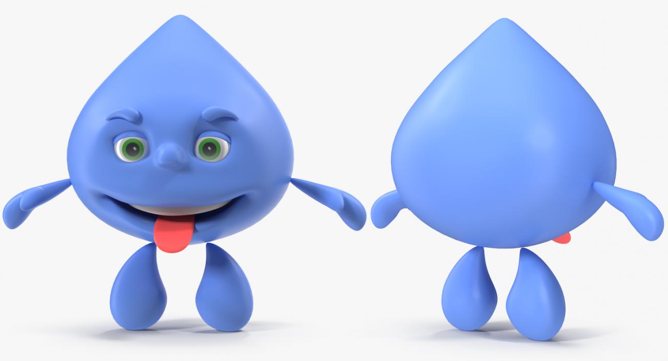 3D model Cartoon Character Water Drop Rigged