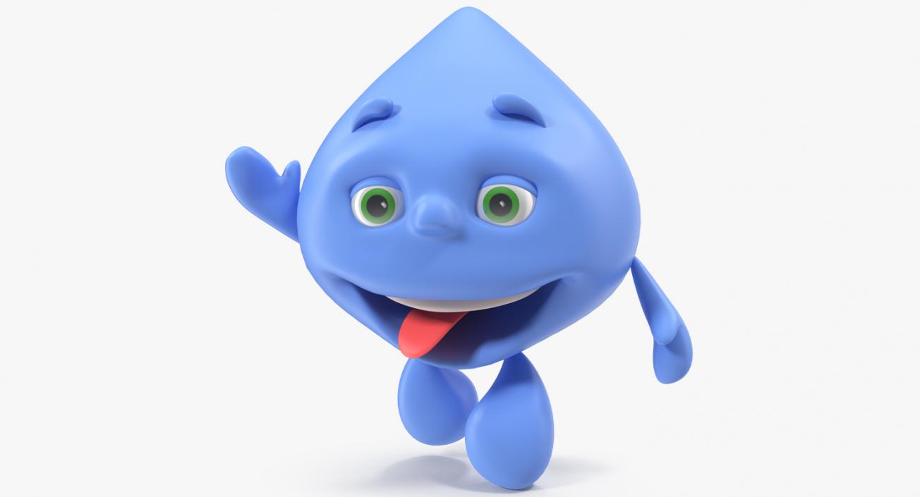 3D model Cartoon Character Water Drop Rigged