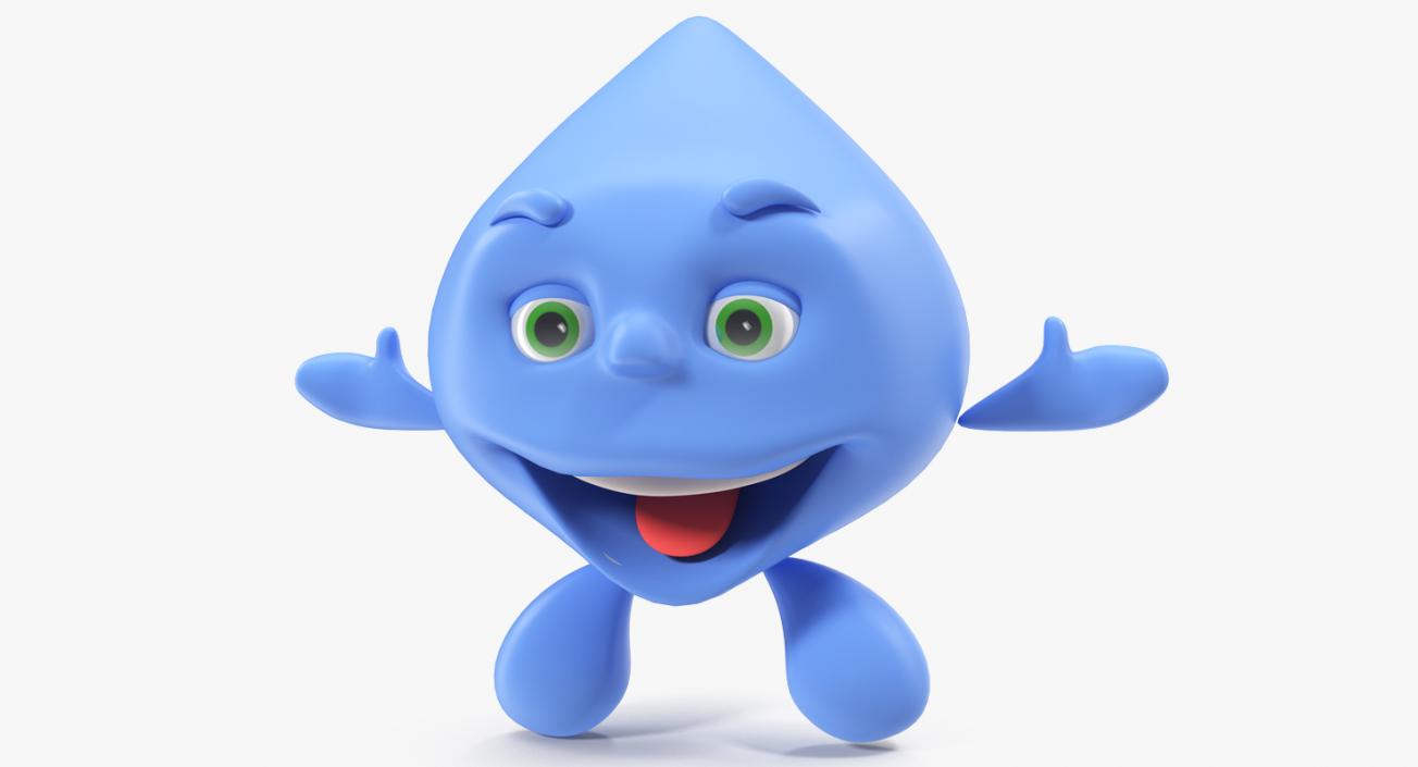 3D model Cartoon Character Water Drop Rigged