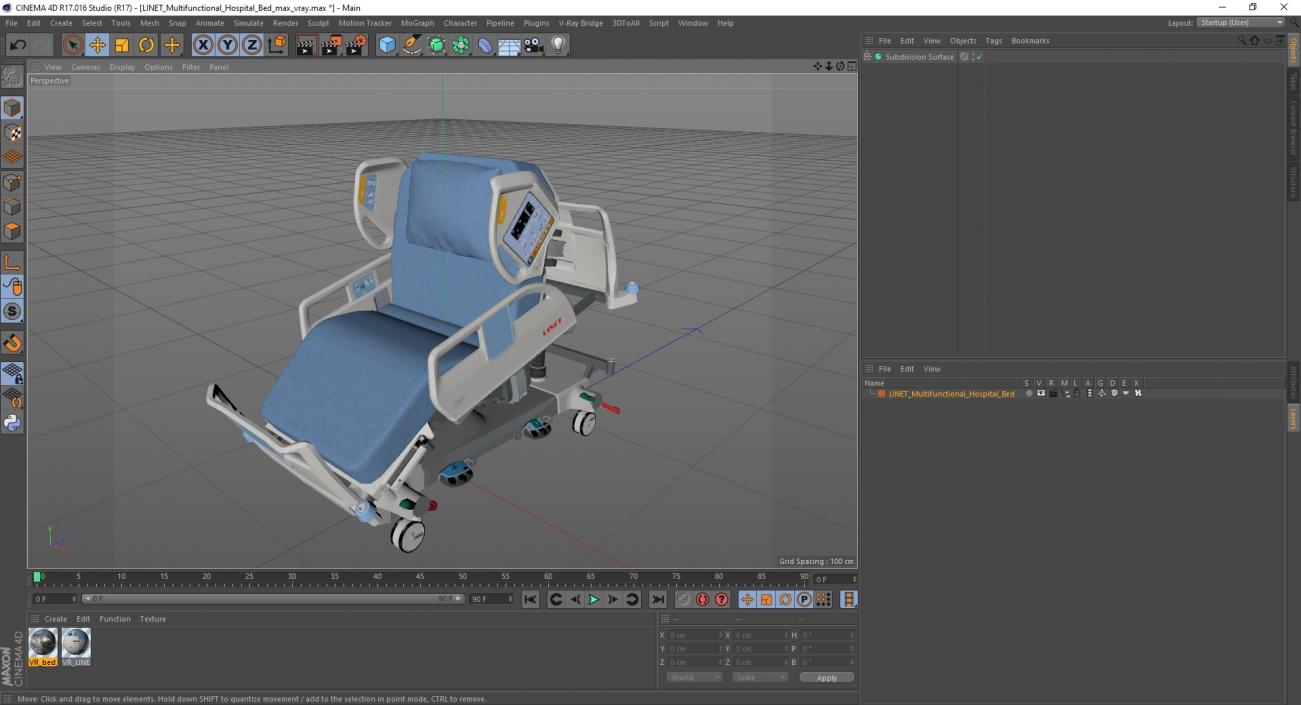 LINET Multifunctional Hospital Bed 3D model