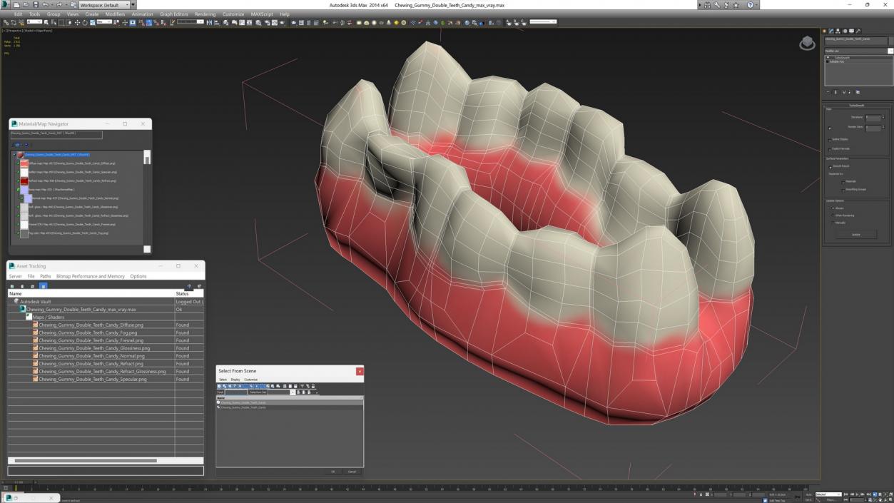 Chewing Gummy Double Teeth Candy 3D