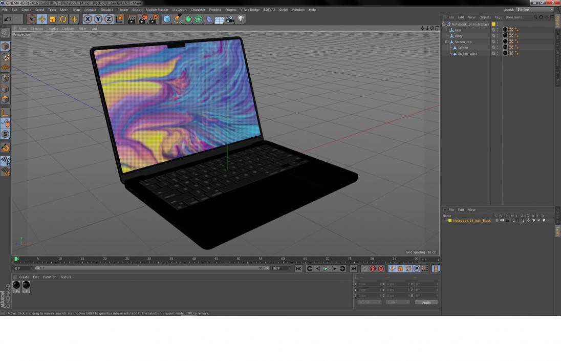 3D model Laptop 14 inch Black