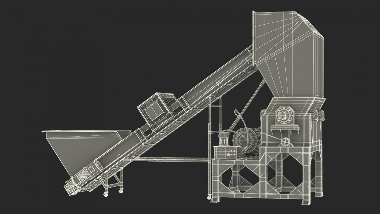 Shredder With Conveyor 3D