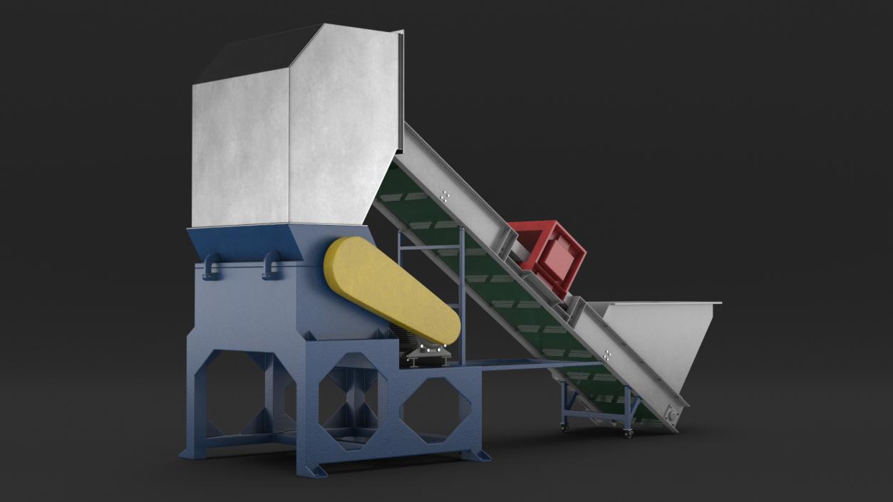 Shredder With Conveyor 3D