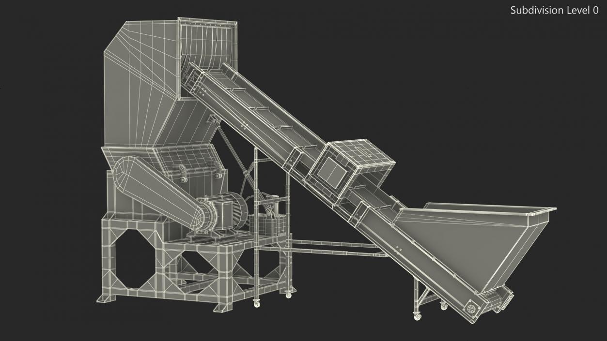 Shredder With Conveyor 3D