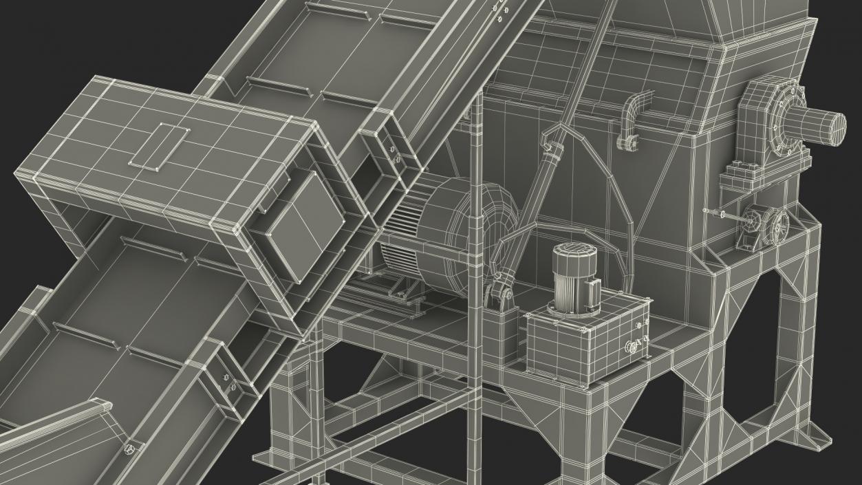 Shredder With Conveyor 3D