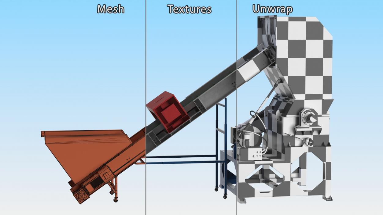 Shredder With Conveyor 3D