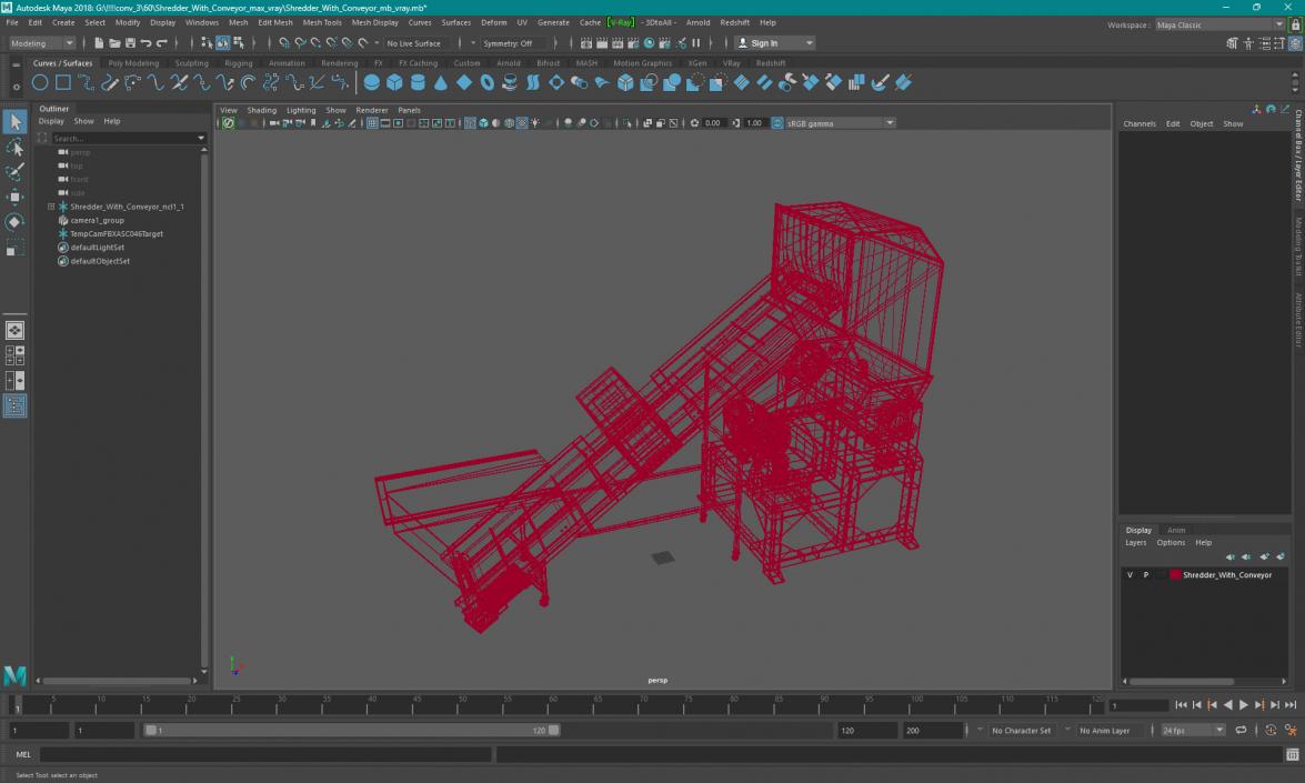 Shredder With Conveyor 3D