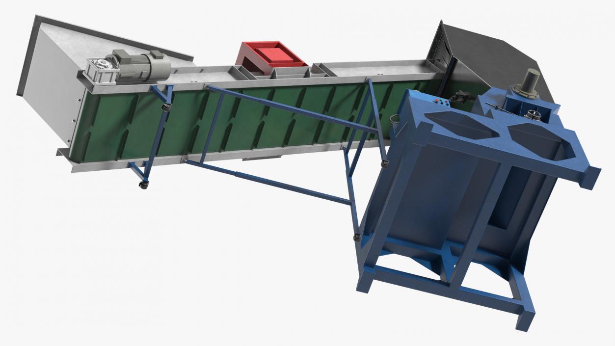 Shredder With Conveyor 3D