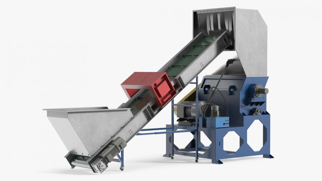 Shredder With Conveyor 3D