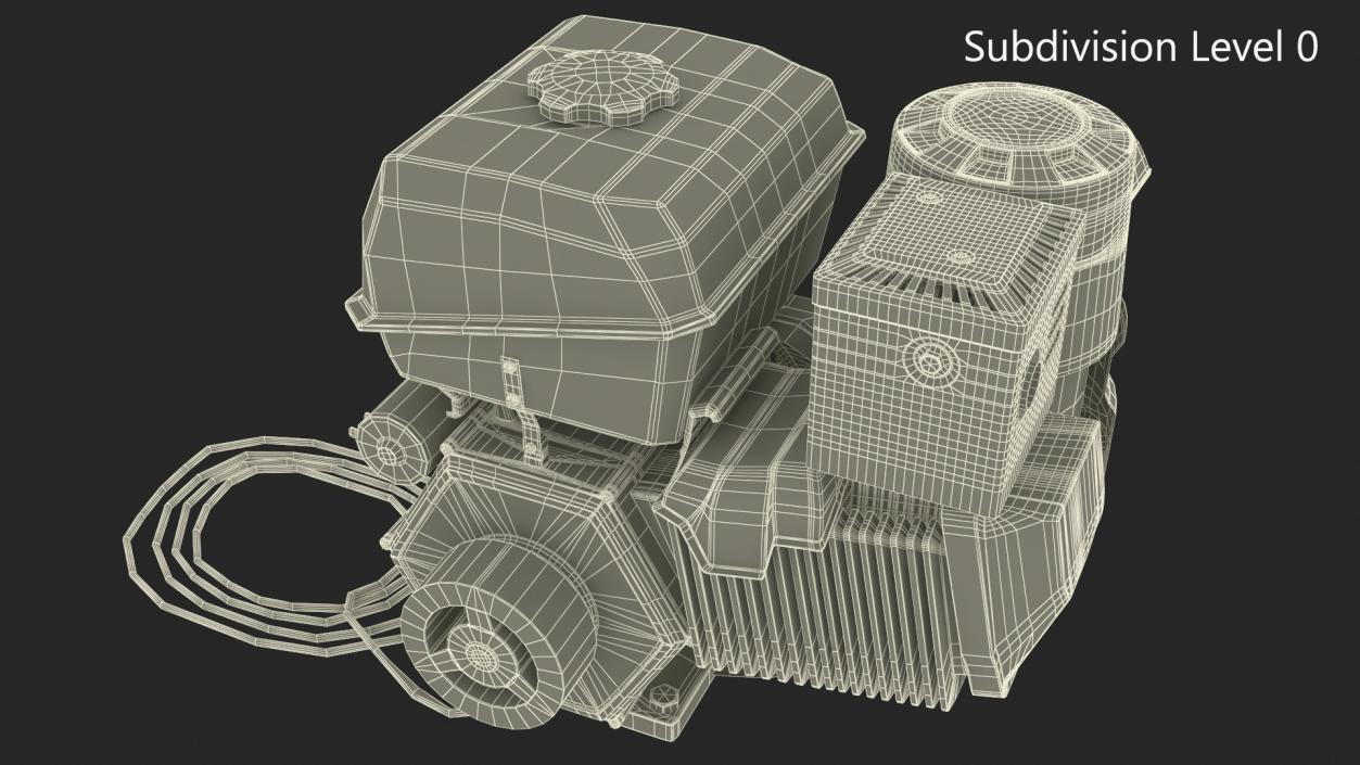 Single Cylinder Horizontal Shaft Engine 3D model