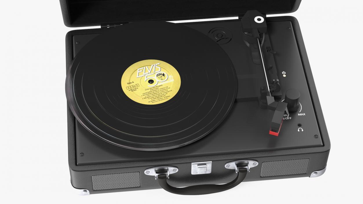 3D model Retro Turntable Player with Vinyl Record