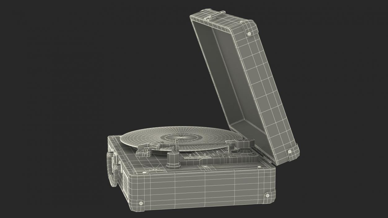 3D model Retro Turntable Player with Vinyl Record