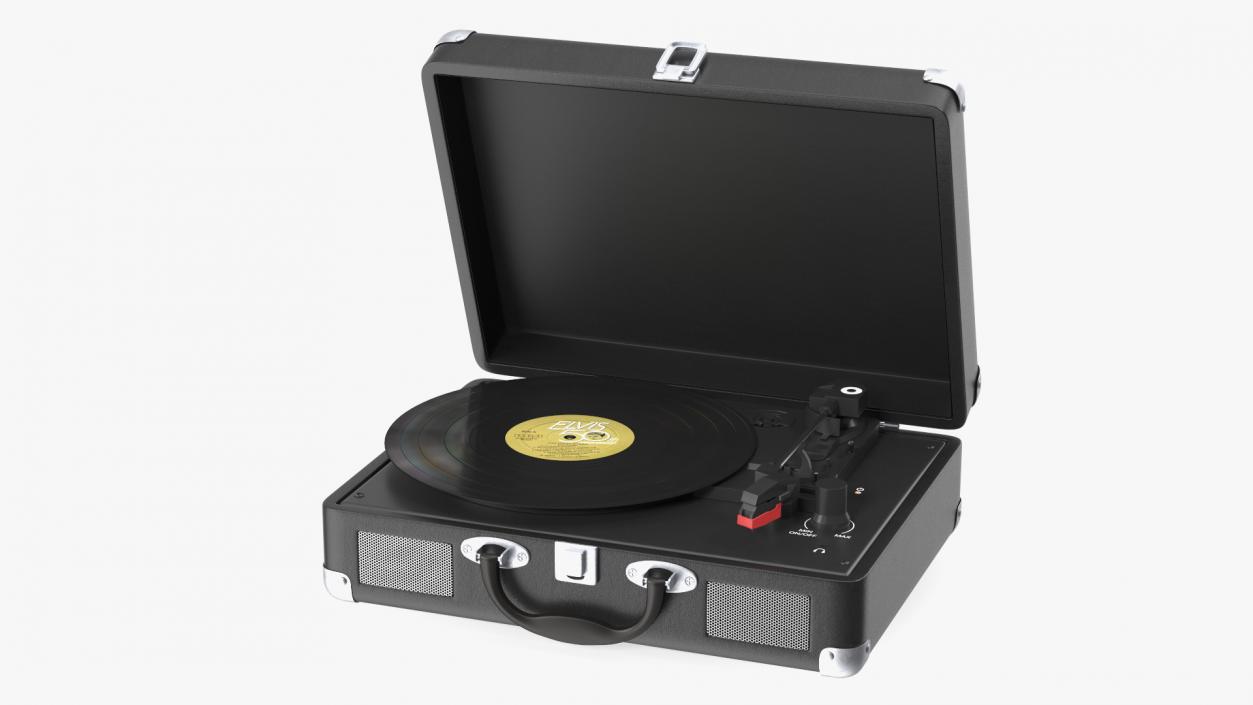 3D model Retro Turntable Player with Vinyl Record