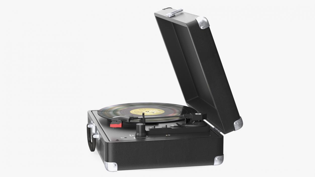 3D model Retro Turntable Player with Vinyl Record