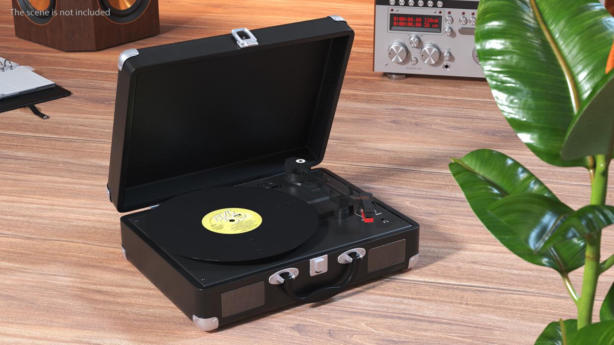 3D model Retro Turntable Player with Vinyl Record