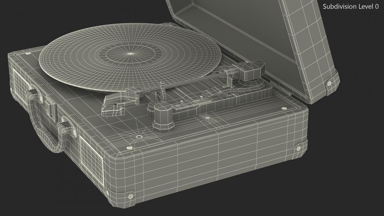 3D model Retro Turntable Player with Vinyl Record