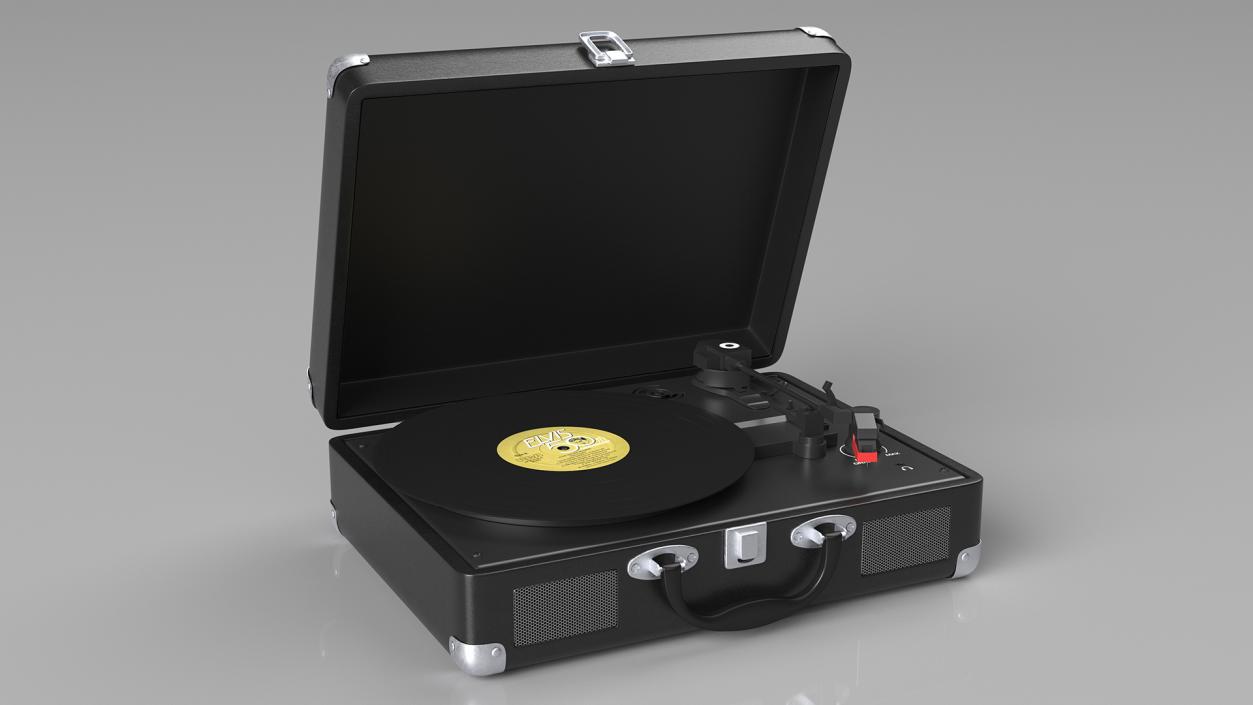 3D model Retro Turntable Player with Vinyl Record