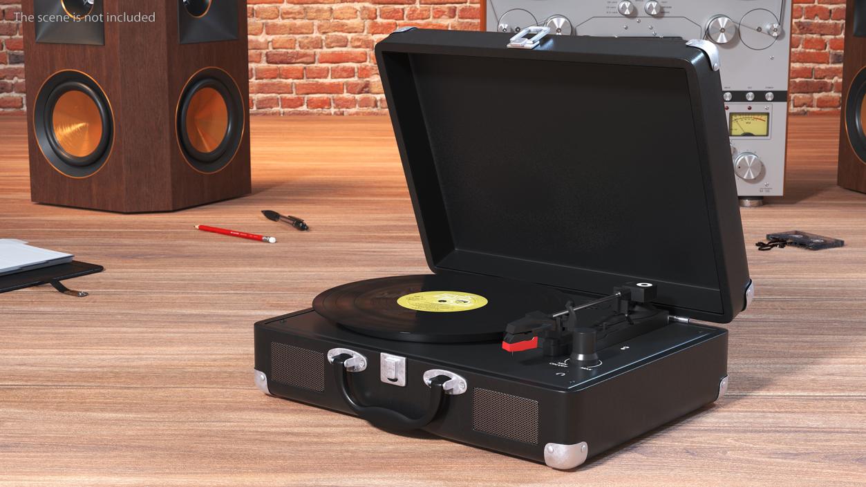 3D model Retro Turntable Player with Vinyl Record