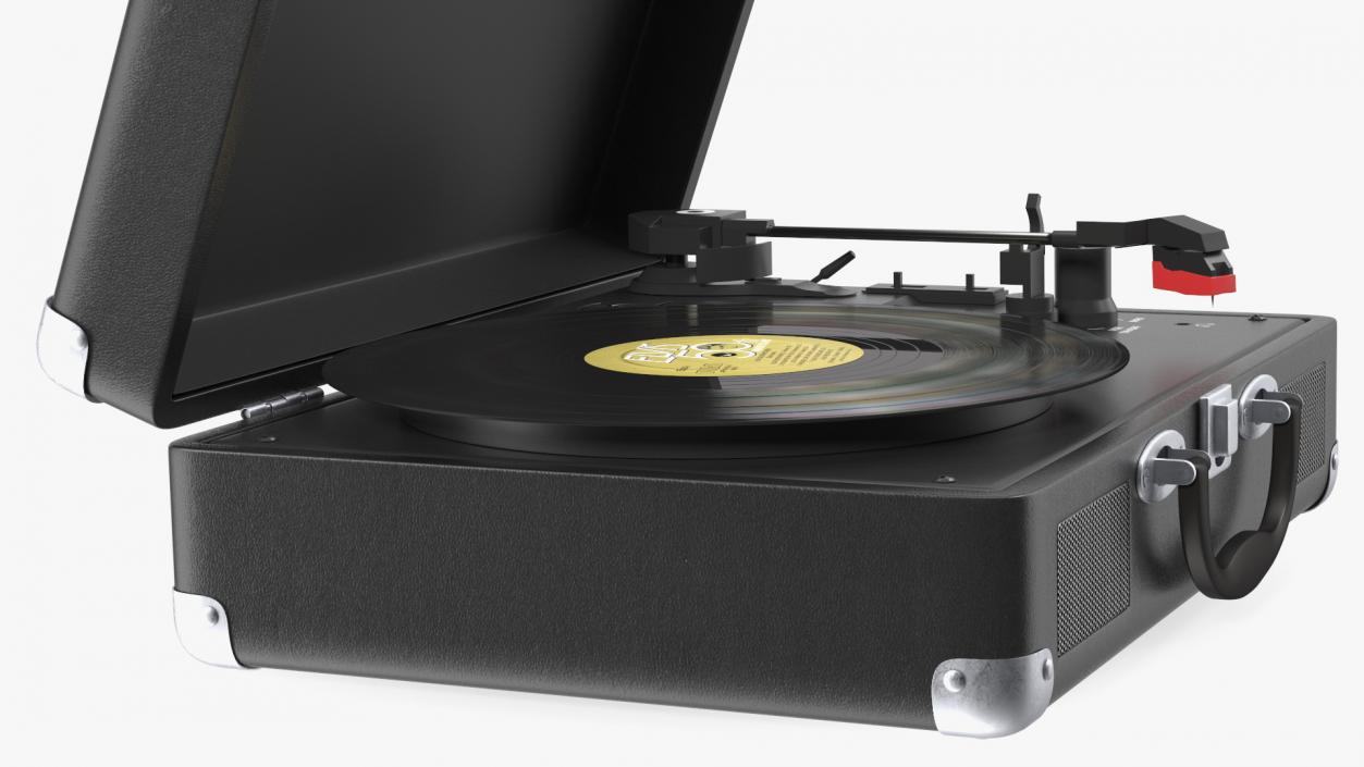 3D model Retro Turntable Player with Vinyl Record