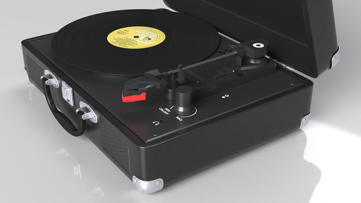 3D model Retro Turntable Player with Vinyl Record