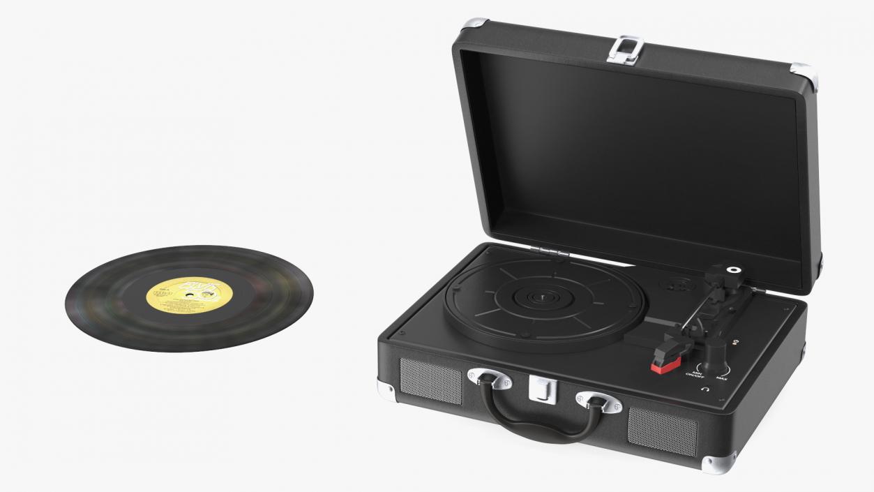 3D model Retro Turntable Player with Vinyl Record