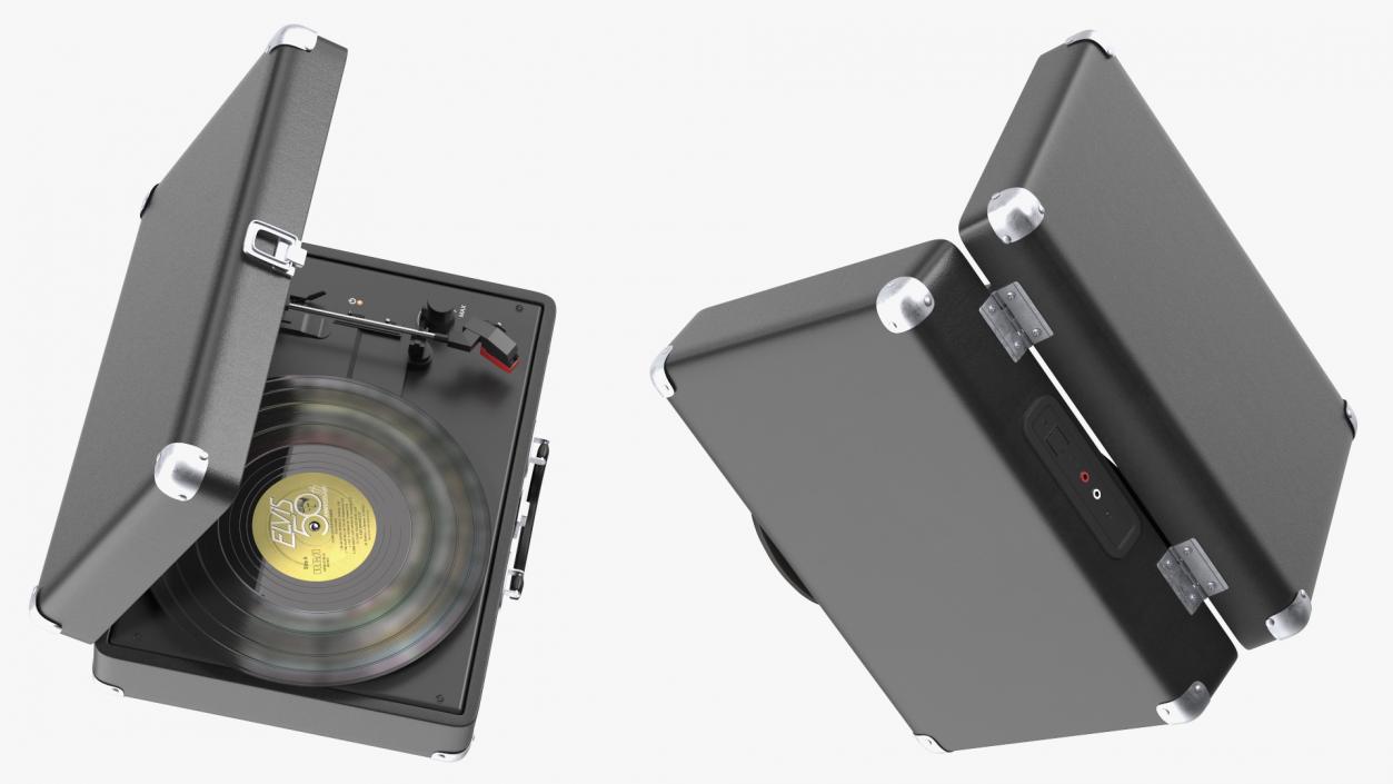 3D model Retro Turntable Player with Vinyl Record