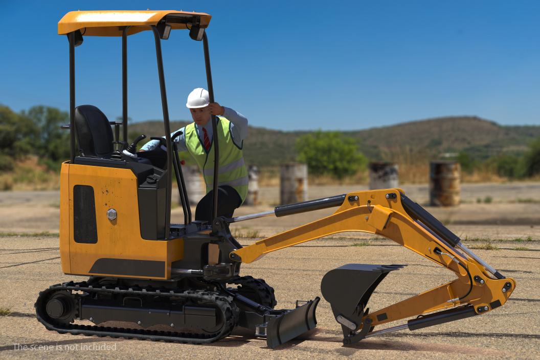 Excavator Boom and Arm Rigged 3D model