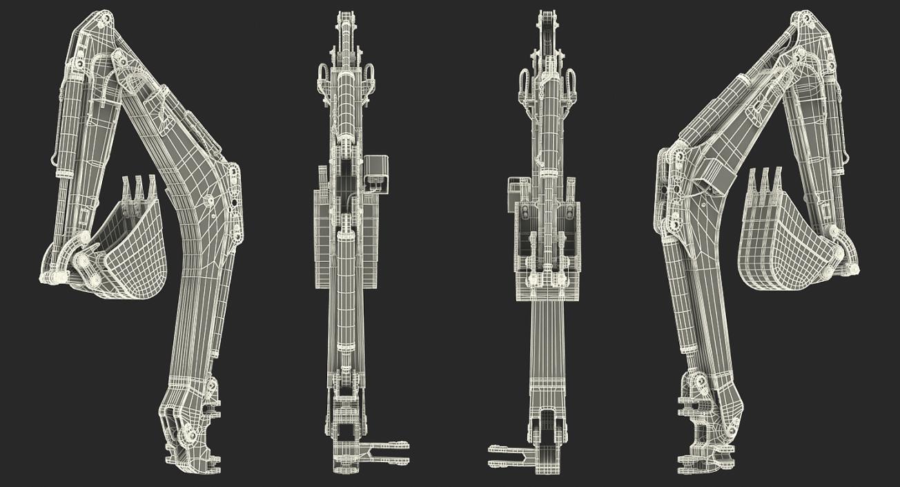 Excavator Boom and Arm Rigged 3D model