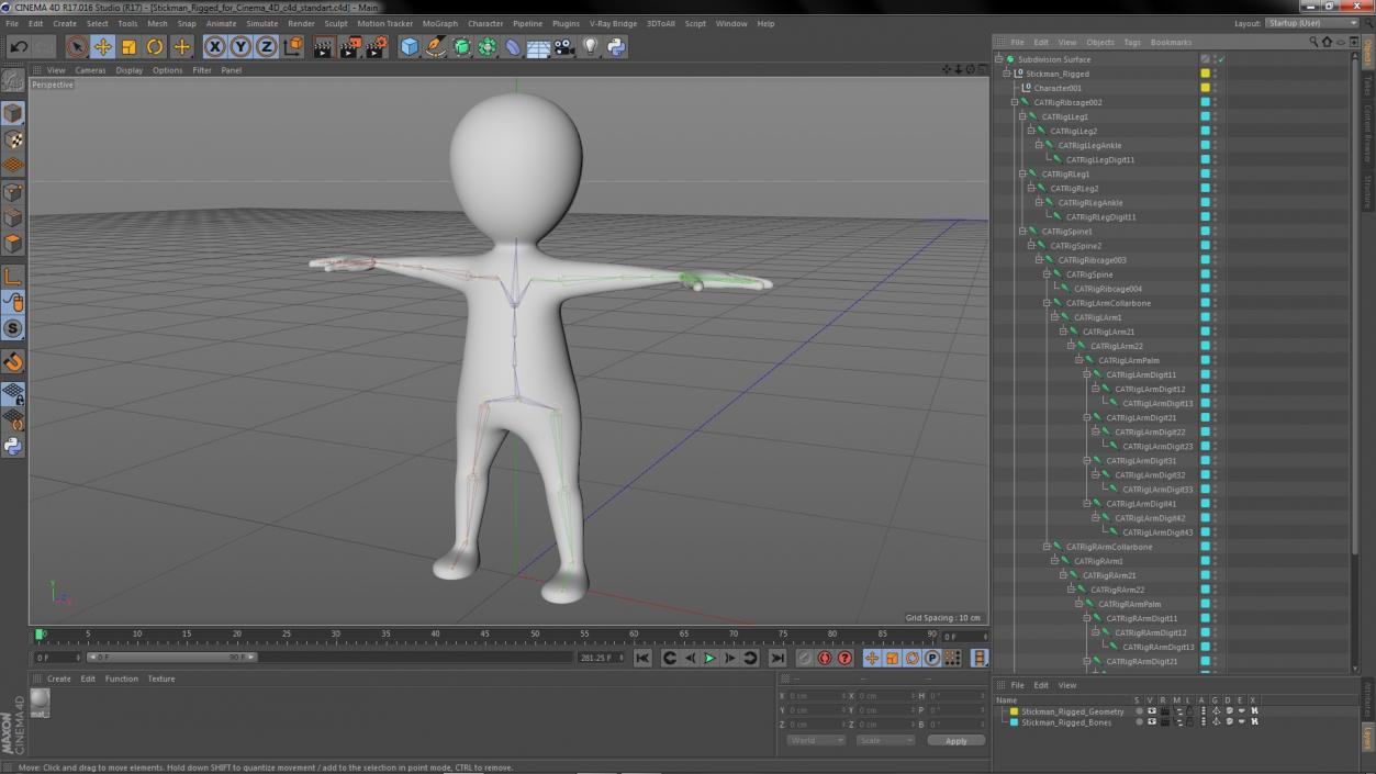 Stickman Rigged for Cinema 4D 3D model