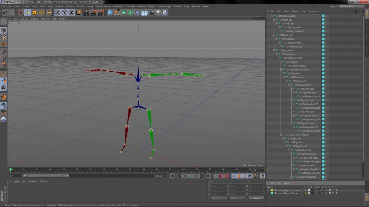 Stickman Rigged for Cinema 4D 3D model