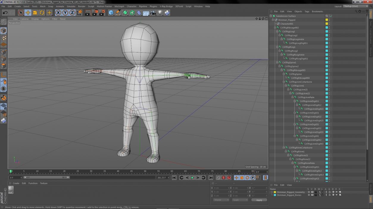 Stickman Rigged for Cinema 4D 3D model