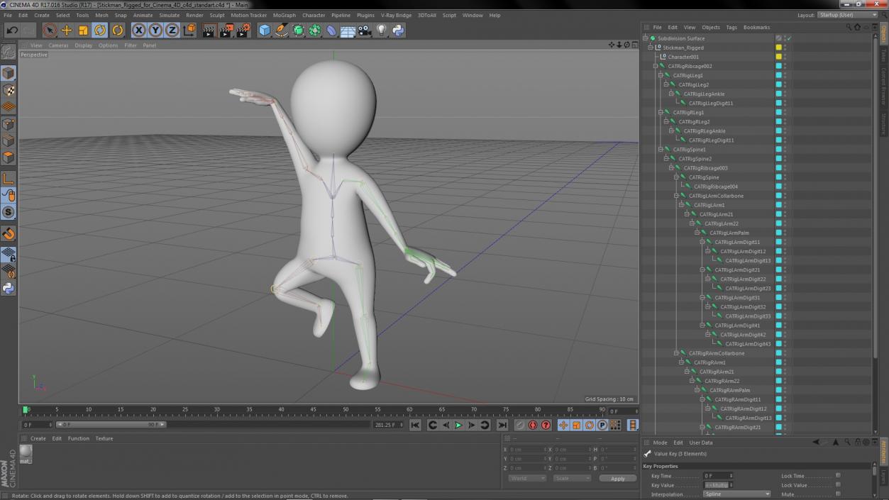 Stickman Rigged for Cinema 4D 3D model