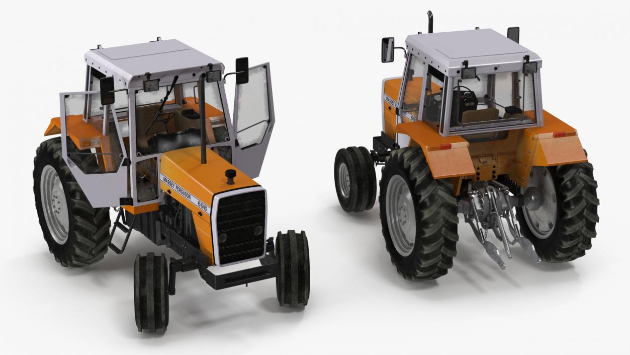 3D Massey Ferguson 698 Tractor Rigged for Cinema 4D model