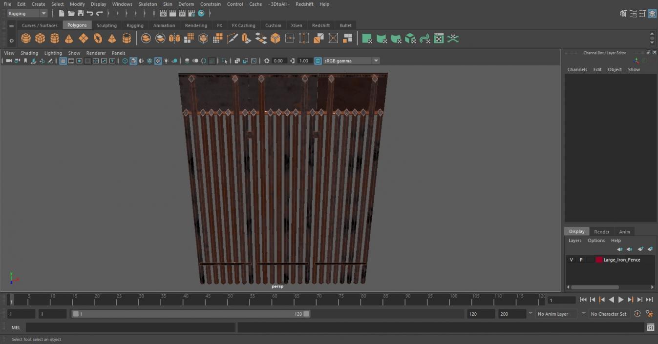 3D Large Iron Fence