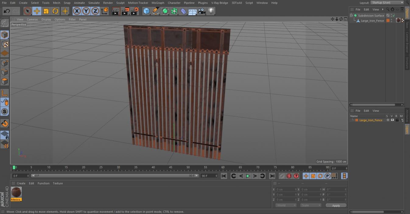 3D Large Iron Fence