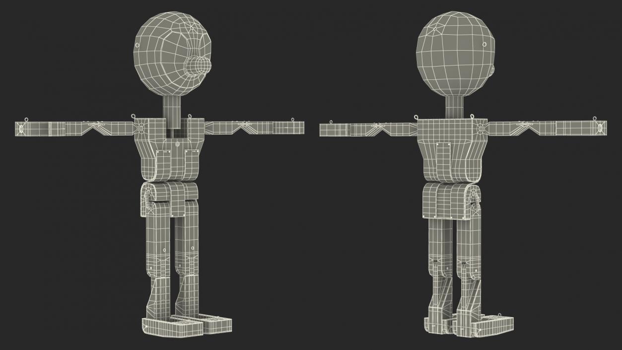 3D Raw Wooden Character Rigged for Maya