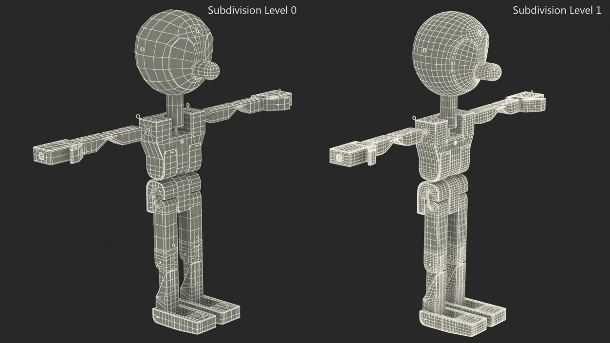 3D Raw Wooden Character Rigged for Maya