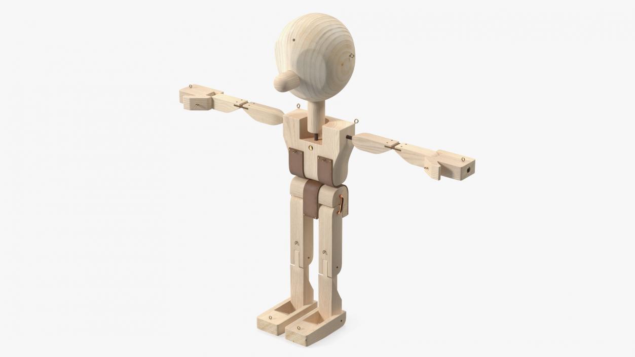 3D Raw Wooden Character Rigged for Maya