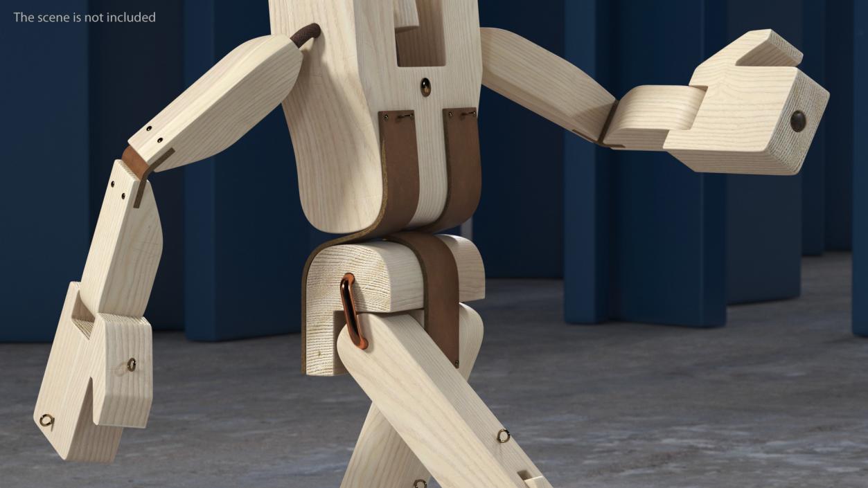 3D Raw Wooden Character Rigged for Maya