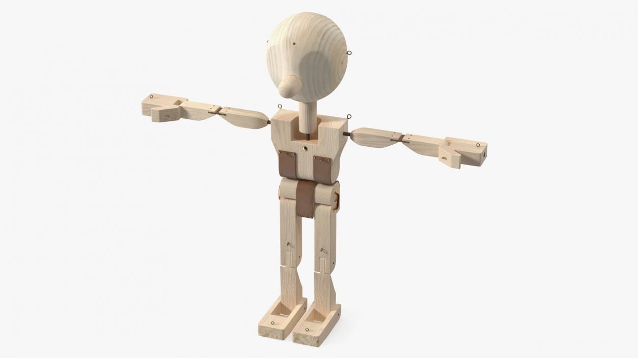 3D Raw Wooden Character Rigged for Maya