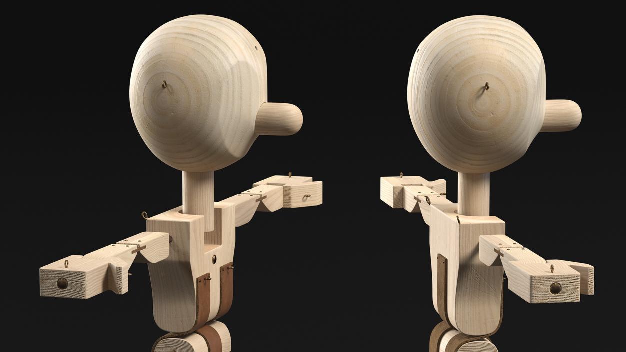 3D Raw Wooden Character Rigged for Maya